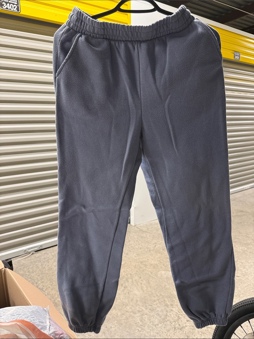 Elastic Waist Fleece Sweatpants - Gray